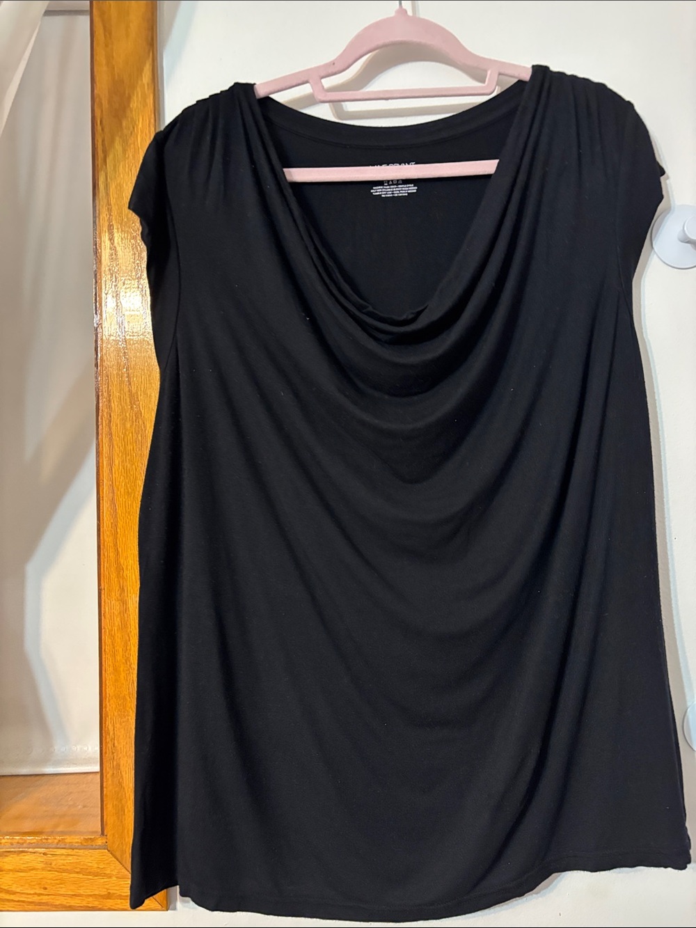 Lane Bryant Black Draped Cowl Neck Blouse